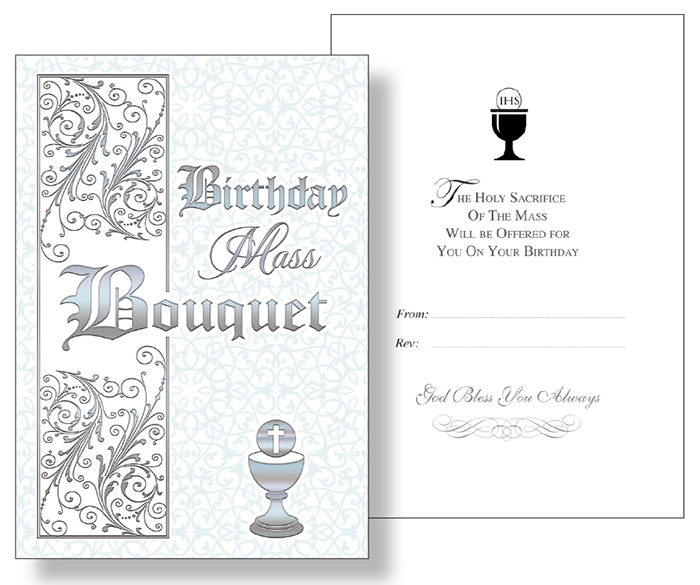 Card/Birthday Mass Bouquet/Silver Foil/Pearlised  (25022)