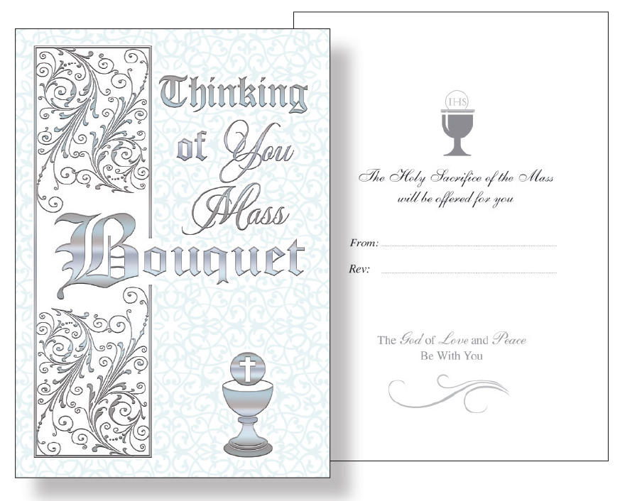 Card/Thinking of You Mass Bouquet/Silver Foil/Pearlised  (25040)