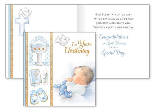Card/Baby Boy Christening  (26003)
