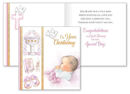 Card/Baby Girl Christening  (26004)