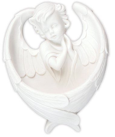 White Resin Font/6 inch-Angel   (3081)