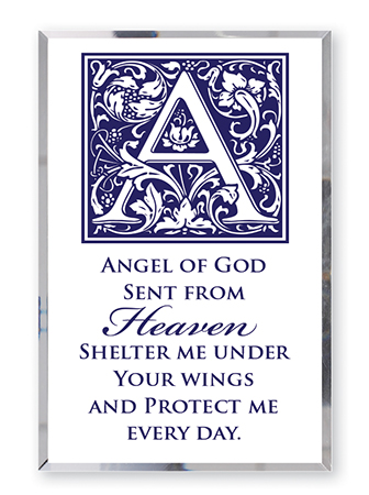 Glass Mirror Plaque/Angel of God   (32301)