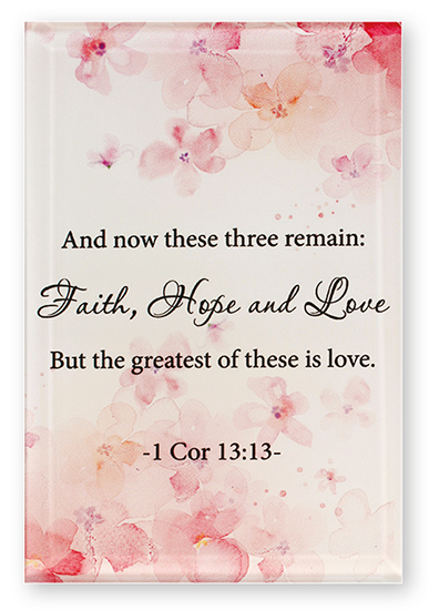 Glass Plaque - Faith, Hope, Love   (32361)