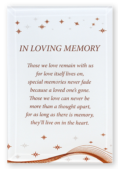 Glass Plaque - Loving Memory   (32367)