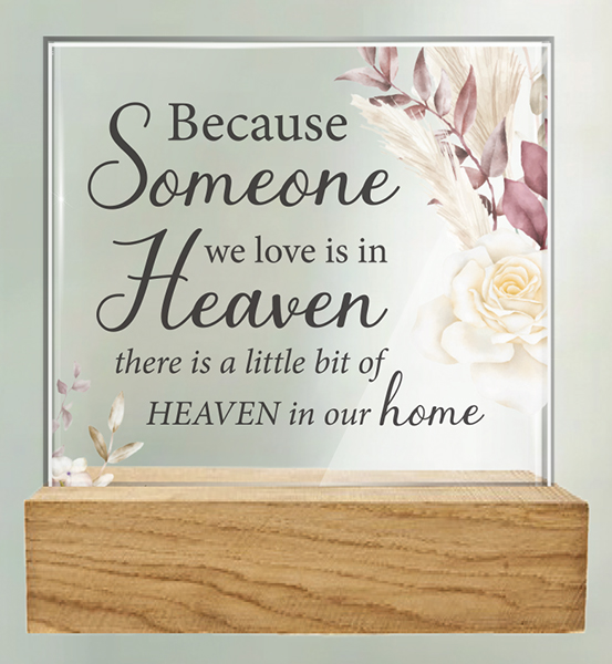 Glass Plaque/Wood Base/Someone In Heaven  (32423)