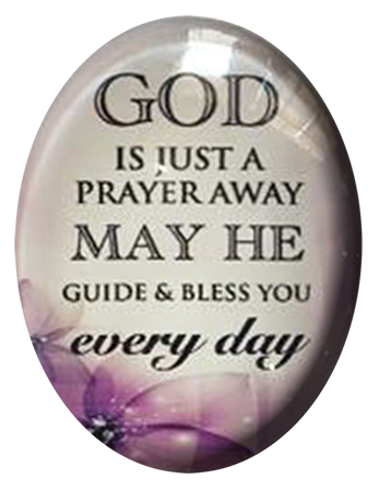 Glass Fridge Magnet/God is just a Prayer...   (33624)