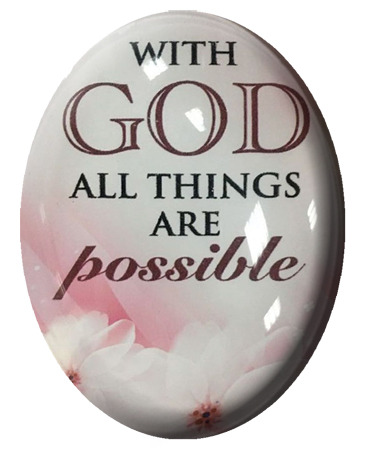 Glass Fridge Magnet/God all things Possible   (33626)