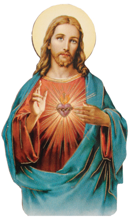 Wood Fridge Magnet/Sacred Heart of Jesus   (33691)