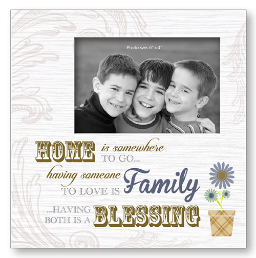 Art Deco Wood Photo Frame/Home Blessing   (33829)