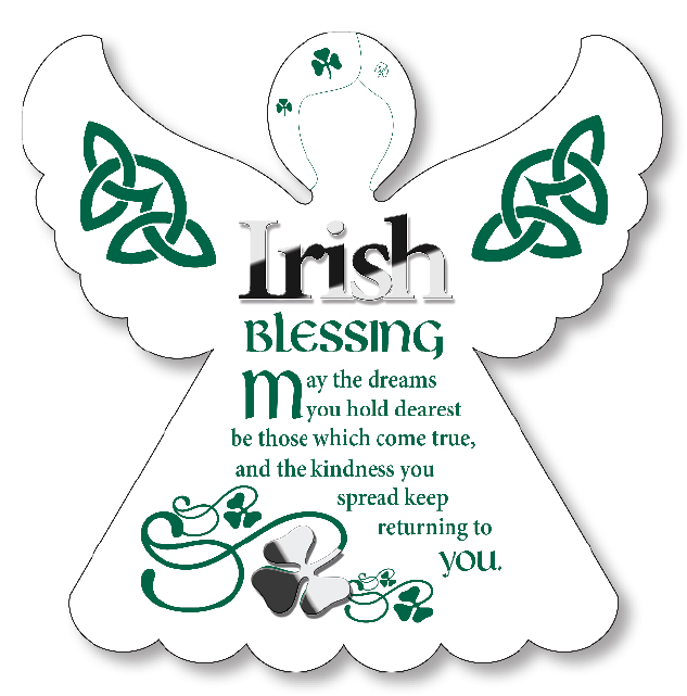 Wood Angel Plaque/Irish Blessing   (33867)