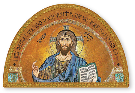 Wood Plaque/Icon/Gold Foil/Teaching Christ   (33988)