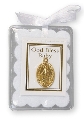 Baby Blessing With Miraculous Medal   (3408/WH)