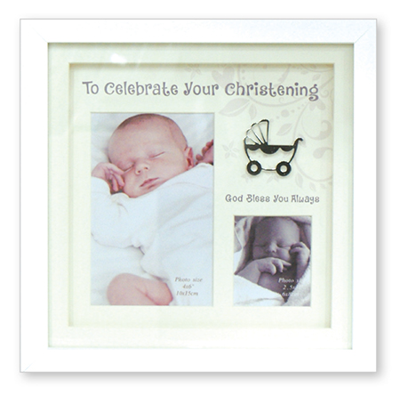 Christening Photo Frame/White Finish   (34923)