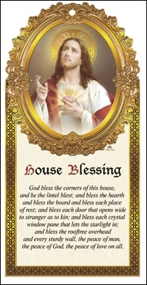 Wood Plaque/S.Heart-House Blessing   (3533)
