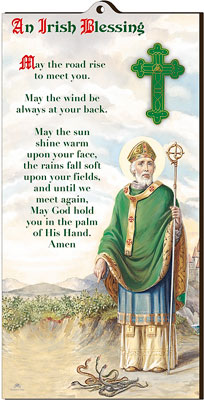 Wood Plaque/St.Patrick-Irish Blessing   (3548)