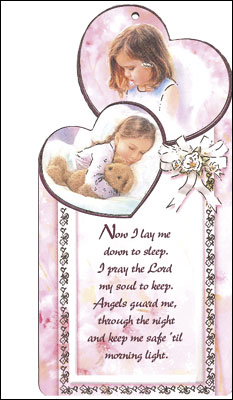 Wood Plaque/Baby Girl with Prayer   (3555)