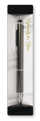 Pen With Cross Logo - Metal/Grey   (35806)
