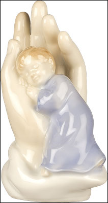 Ceramic Palm of hand Statue/Boy   (3804/BOY)