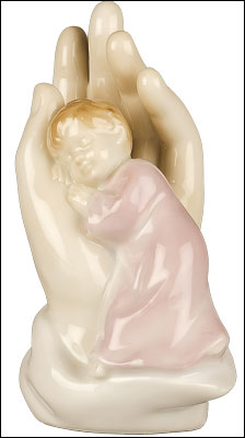 Ceramic Palm of hand Statue/Girl   (3804/GIRL)