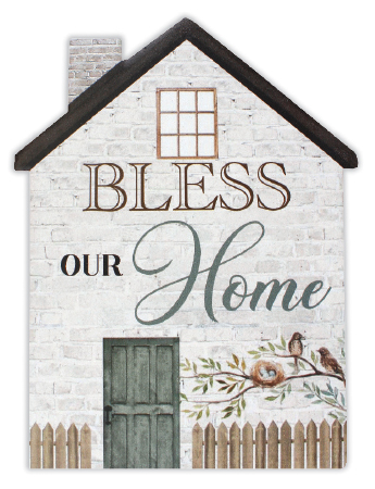Porcelain Plaque/Bless our Home   (38241)