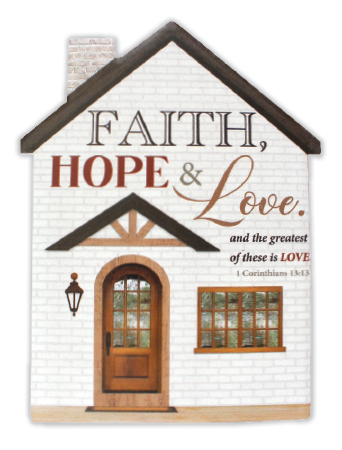 Porcelain Plaque/Faith, Hope and Love   (38245)