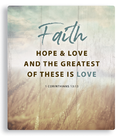Porcelain Plaque/Faith, Hope & Love   (38261)