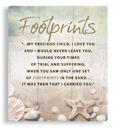 Porcelain Plaque/Footprints   (38262)