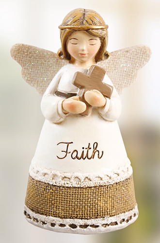 Resin 4 1/4 inch Message Angel/Faith   (39310)