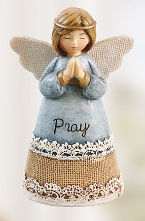Resin 4 1/4 inch Message Angel/Pray   (39313)