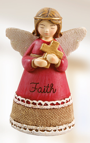 Resin 4 1/4 inch Message Angel/Faith   (39510)