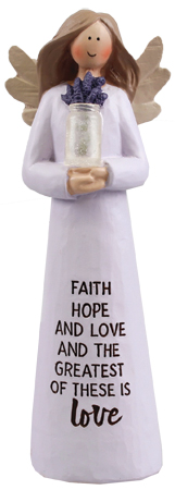 Resin 5 inch Message Angel/Faith,Hope,Love   (39802)