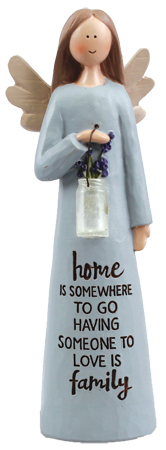 Resin 5 inch Message Angel/Home - Family   (39807)