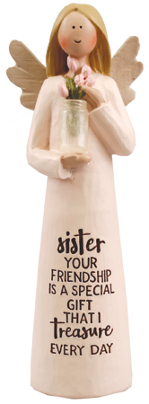 Resin 5 inch Message Angel/Sister Friendship   (39809)