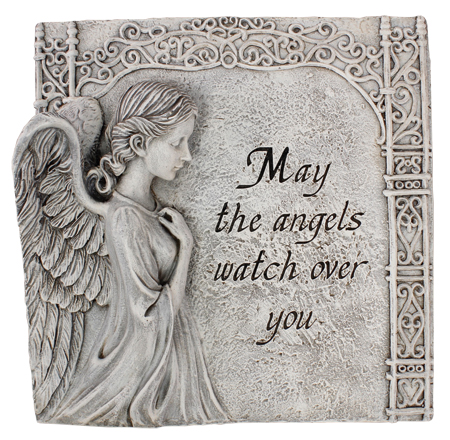 Resin Grave Plaque/11 inch Sorrowful Angel   (48400)