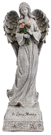 Resin Grave Statue/14 inch Standing Angel   (48408)