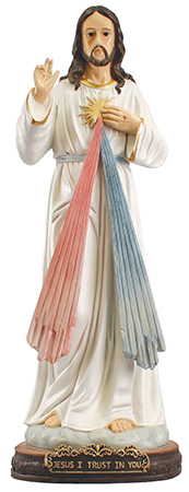 Resin/Fibreglass Statue/Coloured/Divine Mercy 24 inch   (48552)