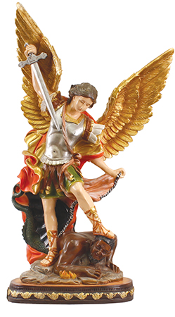 Resin/Fibreglass Statue/Coloured/Saint Michael 24 inch   (48560)