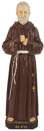 Resin/Fibreglass Statue/Coloured/Saint Pio 24 inch   (48561)