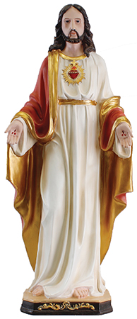 Resin/Fibreglass Statue/Coloured/S.H. of Jesus 24 inch   (48563)