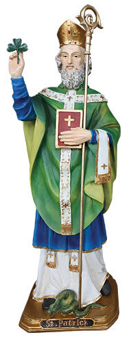 Resin/Fibreglass Statue/Coloured/Saint Patrick 24 inch   (48566)