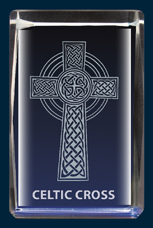 Lazer Engraved Crystal/Celtic Cross   (50632)