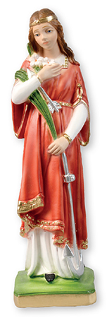 8 3/4 inch Plaster Statue/St. Philomena   (5521)