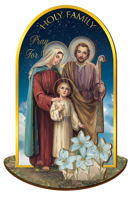 Wood Statuette/Leaflet/Holy Family  (56004)