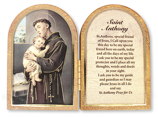 Folding Wood Plaque/Saint Anthony   (56105)