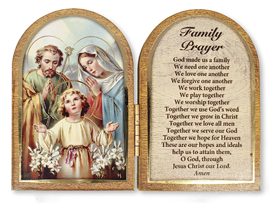 Folding Wood Plaque/Holy Family   (56108)