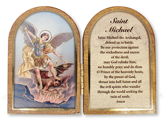 Folding Wood Plaque/Saint Michael   (56110)