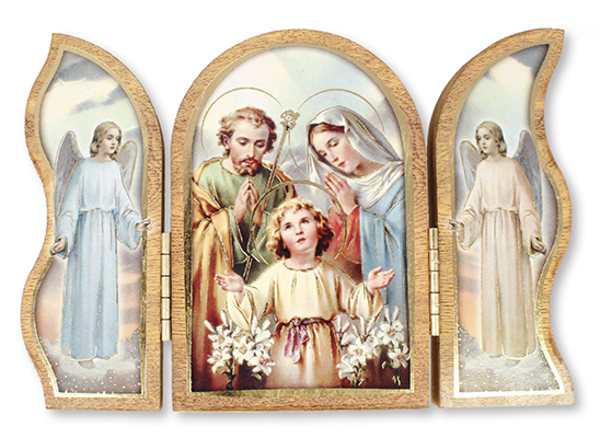 Wood Plaque/Triptych/Holy Family   (56128)