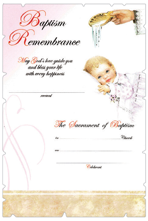 Baptismal Certificate For Baby Girl   (5807)