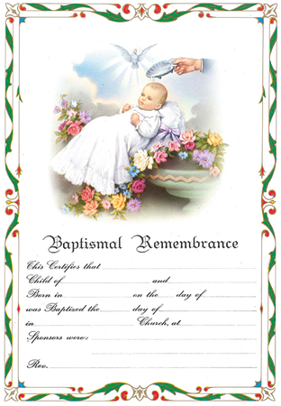 Baptismal Certificate   (5815)