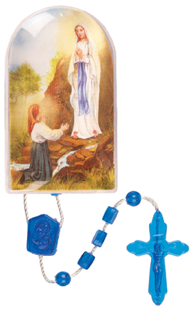 Plastic Corded Rosary - Lourdes   (5963)